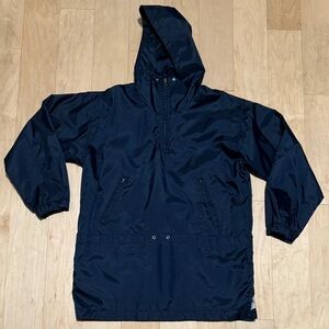 VTG 90s J. Crew Oarsman Anorak Windbreaker Jacket Oversized Navy Blue Men’s S*